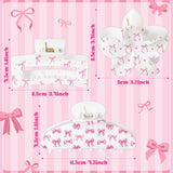PANTIDE 3Pcs Coquette Pink Bow Hair Claw Clips for Women Girls