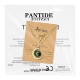 PANTIDE 3Pcs Aries Zodiac Crescent Moon Layer Necklaces for Women Girls