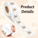 PANTIDE Freshly Baked Sourdough Labels Stickers - 500 Count Baked with Love Bakery Bread Adhesive Round Decal Roll, for Homemade Bread Bakery Small Business Sealing Food Packaging (2 x 2 Inch, White)