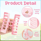 PANTIDE 4Pcs Flowers Silicone Hair Claw Clips for Women Girls - Cute Floral Flexible Large Bendable Rectangle Banana Hair Clip, Thin Thick Short Long Accessories, Spring Summer Party Birthday Gift
