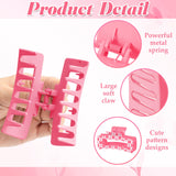 PANTIDE 8Pcs Breast Cancer Awareness Hair Claw Clips for Women Girls