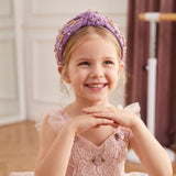 PANTIDE Purple Ballerina Jeweled Knotted Headband for Dancer Women Girls