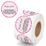 PANTIDE Freshiess Scent Care Instruction Stickers - 500 Count Car Freshie Warning Round Labels, Adhesive Roll Stickers with Line to Write Thermal Printed for Small Business (2 x 2 Inch, Pink Flower)