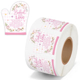 PANTIDE 500 Count Baked with Love Cottage Food Law Labels Stickers (Pink)