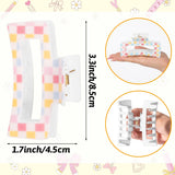 PANTIDE 8Pcs Pencil Coquette Bow Hair Claw Clips for Women Girls - Back to School Daisy Plaid Rectangle Nonslip Acrylic Hair Clip, Thin Thick Short Long Curly Accessories, Party Birthday Teacher Gift