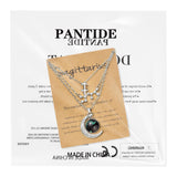 PANTIDE 3Pcs Sagittarius Zodiac Crescent Moon Layer Necklace for Women Girl