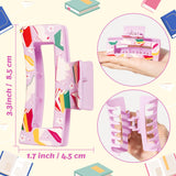 PANTIDE 4Pcs Book Hair Claw Clips for Women Girls - Back to School Bookish Reading Club Rectangle Nonslip Banana Hair Clips, Thin Thick Short Long Curly Hair Accessories, Teacher Book Lovers Gift