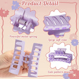 PANTIDE 4Pcs Spring Flowers Hair Claw Clips for Women Girls - Cute Flower Floral Rectangle Nonslip Banana Hair Clips, Thin Thick Short Long Curly Accessories, Spring Summer Party Birthday Gift