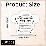 PANTIDE 500 Count Cottage Food Law Labels Sticker White Chef Hat Shaped