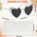 PANTIDE Wife Of The Party Sunglasses - Rhinestone Pearl Heart Shaped Sunglasses, Bachelorette Bridal Shower Party Favors Glasses Accessories, Eyewear Jewelry Gift for Bride Bridesmaid Women (White)
