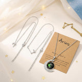 PANTIDE 3Pcs Aries Zodiac Crescent Moon Layer Necklaces for Women Girls