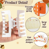 PANTIDE 4Pcs Fall Hair Claw Clips for Women Girls - Thanksgiving Autumn Maple Leaf Pumpkin Checkered Rectangle Nonslip Banana Hair Clips, Thin Thick Short Long Curly Accessories, Harvest Party Gift
