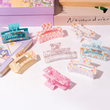 PANTIDE 8Pcs Pencil Coquette Bow Hair Claw Clips for Women Girls - Back to School Daisy Plaid Rectangle Nonslip Acrylic Hair Clip, Thin Thick Short Long Curly Accessories, Party Birthday Teacher Gift