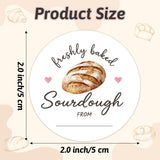 PANTIDE Freshly Baked Sourdough Labels Stickers - 500 Count Baked with Love Bakery Bread Adhesive Round Decal Roll, for Homemade Bread Bakery Small Business Sealing Food Packaging (2 x 2 Inch, White)
