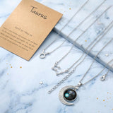 PANTIDE 3Pcs Taurus Zodiac Crescent Moon Layer Necklaces for Women Girls