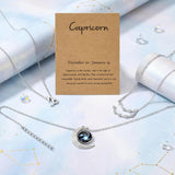 PANTIDE 3Pcs Capricorn Zodiac Crescent Moon Layer Necklaces for Women Girls