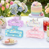 PANTIDE 4Pcs Flowers Silicone Hair Claw Clips for Women Girls - Cute Floral Flexible Large Bendable Rectangle Banana Hair Clip, Thin Thick Short Long Accessories, Spring Summer Party Birthday Gift