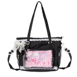 PANTIDE Ita Crossbody Tote Bag DIY Clear Pin Display Bag with Insert