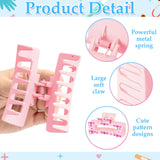 PANTIDE 4Pcs Labor and Delivery Nurse Hair Claw Clips for Women Girls - Obgyn NICU Nurse Uterus Rectangle Nonslip Acrylic Hair Clip, Thin Thick Short Long Curly Accessories, Midwife Obstetrics Gifts