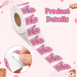 PANTIDE 500 Count Baked with Love Cottage Food Law Labels Stickers (Pink)