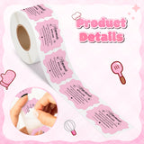 PANTIDE 500 Count Cottage Food Law Labels Sticker Pink Fancy Shape