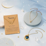 PANTIDE 3Pcs Taurus Zodiac Crescent Moon Layer Necklaces for Women Girls