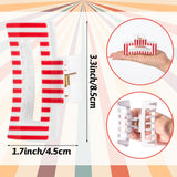 PANTIDE 4Pcs Striped Hair Claw Clips for Women Girls - Red Black Pink Blue Yellow Rectangle Nonslip Banana Hair Clip, Thin Thick Short Long Curly Updos Buns Ponytails Accessories, Birthday Party Gifts