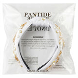 PANTIDE White Ballerina Jeweled Knotted Headband for Dancer Women Girls