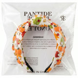 PANTIDE Fall Thanksgiving Pumpkin Jeweled Knotted Headband for Women Girls