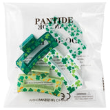 PANTIDE 4Pcs St. Patrick's Day Hair Claw Clips for Women Girls - Green Shamrock Irish Clover Lucky Rectangle Nonslip Banana Hair Clips, Thin Thick Short Long Curly Accessories, Holiday Party Gift