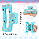 PANTIDE 4Pcs Ice Cream Hair Claw Clips for Women Girls - Summer Cute Sweet Candy Rectangle Nonslip Acrylic Hair Clip, Thin Thick Short Long Curly Accessories, Birthday Party Ice Cream Lovers Gifts