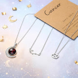 PANTIDE 3Pcs Cancer Zodiac Crescent Moon Layer Necklaces for Women Girls