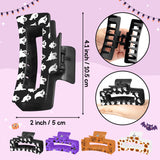PANTIDE 4Pcs Halloween Pumpkin Silicone Hair Claw Clips for Women Girls