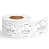 PANTIDE Food Allergy Alert Stickers - 500 Count Allergen Warning Label Writable Ingredient Adhesive Round Decal Roll, Food Alert Safety for Restaurant Home Kitchen Bakery Cake Shop (2 x 2 Inch, White)