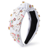 PANTIDE Dentist Jeweled Knotted Headband for Dental Hygienist Women Girls