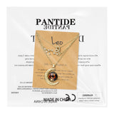 PANTIDE 3Pcs Leo Zodiac Crescent Moon Layer Necklaces for Women Girls