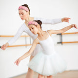 PANTIDE 2Pcs Ballerina Jeweled Knotted Headband - Dancing Girl Ballet Shoes Rhinestone Crystal Pearl Embellished Headband Wide Top Knot Hair Accessories Birthday Gift for Dancer Women Girl (Pink)