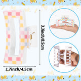 PANTIDE 4Pcs Pencil Coquette Bow Hair Claw Clips for Women Girls - Back to School Daisy Plaid Rectangle Nonslip Acrylic Hair Clip, Thin Thick Short Long Curly Accessories, Party Birthday Teacher Gift