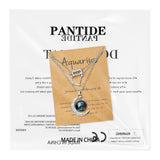 PANTIDE 3Pcs Aquarius Zodiac Crescent Moon Layer Necklaces for Women Girls