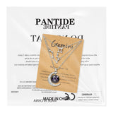 PANTIDE 3Pcs Gemini Zodiac Crescent Moon Layer Necklaces for Women Girls