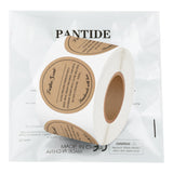 PANTIDE 500 Count Freshiess Scent Care Instruction Stickers (Natural Kraft)