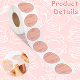 PANTIDE Food Allergy Notice Stickers - 500 Count Allergen Warning Label Gold Foil Adhesive Round Decal Roll, Food Alert Safety for Restaurant Home Kitchen Bakery Cake Shop (2 x 2 Inch, Pink)