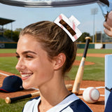 PANTIDE 4Pcs Baseball Hair Claw Clips for Women Girls - Sport Game Day Baseball Rectangle Nonslip Banana Hair Clips, Thin Thick Short Long Curly Hair Accessories, Birthday Party Gift for Player Team