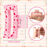 PANTIDE 4Pcs Cherry Hair Claw Clips for Women Girls - Bow Fruit Cute Rectangle Nonslip Banana Hair Clips for Women Girls, Thin Thick Short Long Curly Accessories, Valentine's Day Birthday Party Gift