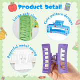 PANTIDE 8Pcs Teacher Hair Claw Clips Accessories for Women Girls - Cute Back to School Teacher Appreciation Gift Pencil Apple Rectangle Nonslip Hair Clips, Strong Hold for Thin Thick Curly Hair