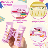 PANTIDE 4Pcs Book Hair Claw Clips for Women Girls - Back to School Bookish Reading Club Rectangle Nonslip Banana Hair Clips, Thin Thick Short Long Curly Hair Accessories, Teacher Book Lovers Gift