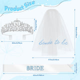 PANTIDE Blue Bachelorette Party Decorations - Bride To Be Bridal Shower Party Supplies White Veil Rhinestone Tiara Sash with Blue Pearl, Bachelorette Accessories Photo Booth Props Gift