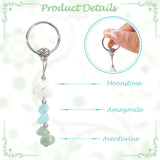 PANTIDE Sister Crystal Keychain Gift - 3Pcs Crystal Stone Charm Keyrings, Healing Key Chain with Meaningful Message Card, Birthday Valentine's Day Gift for Women Friend