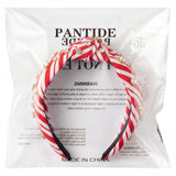 PANTIDE Christmas Stripe Candy Cane Jeweled Knotted Headband for Women Girl