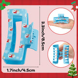 PANTIDE 8Pcs Christmas Hair Claw Clips for Women Girl - Xmas Candy Cane Snowflake Red Green Rectangle Nonslip Banana Hair Clips, Thin Thick Short Long Curly Accessories, Christmas Party Gift